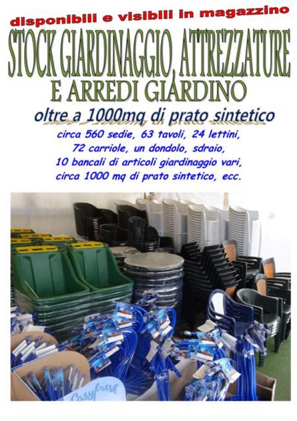 Stock giardinaggio, attrezzature e arredi giardino 