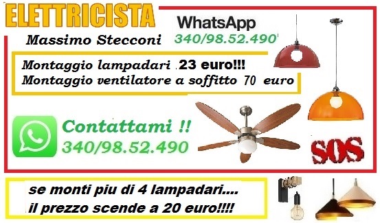Elettricista serio per lampadario plafoniera o ventilatore