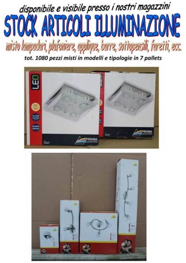 Stock lampadari e illuminazione 1080pezzi