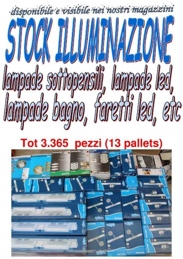 Stock illuminazione 3365 pezzi