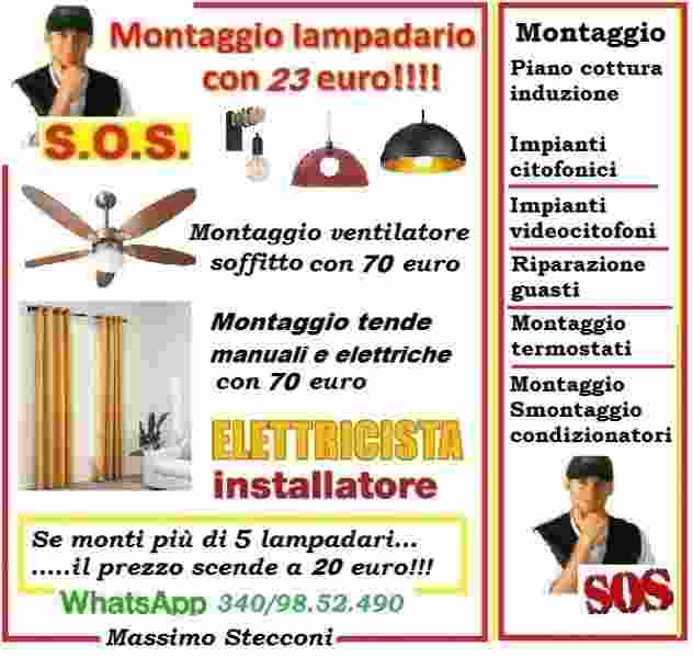 Lampadario servizio montaggio Roma 20 euro 
