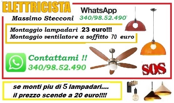 Montaggio lampadario su Roma Ostiense 20 euro 