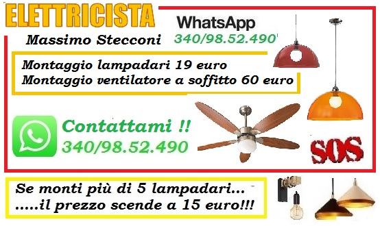 Lampadario applique plafoniera montaggio 19 euro Roma