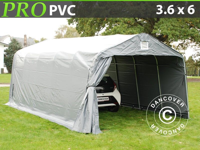 Tenda garage PRO 3,6x6x2,7 m PVC, grigio