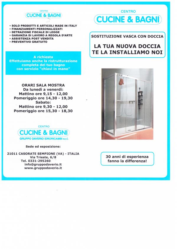 Cambio,sostituzione vasca con doccia,varese,busto,gallarate