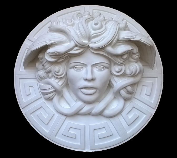 Dalla mitologia classica la Medusa scultura diametro 45 cm 