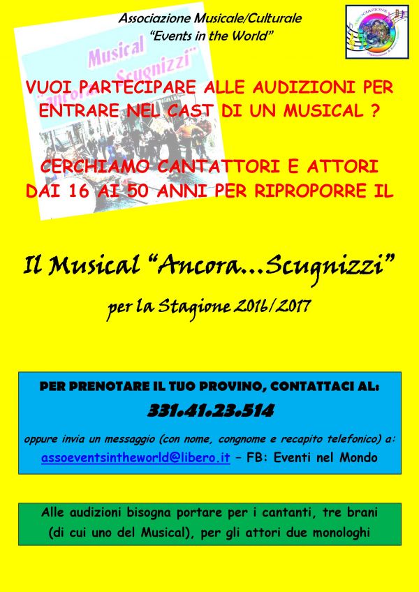 Audizioni per Musical 'Ancora...Scugnizzi'