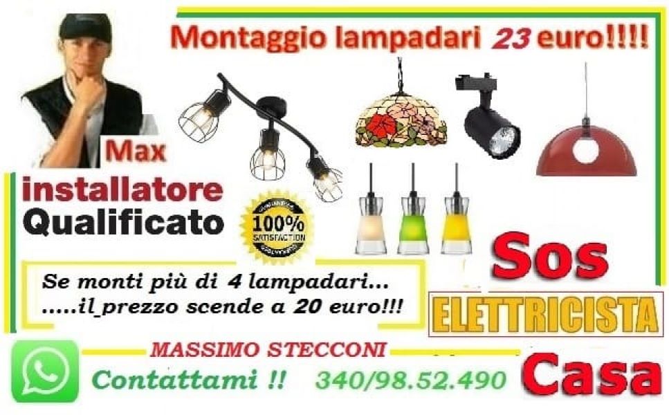 Lampadario montaggio citt giardino e Montesacro Roma 