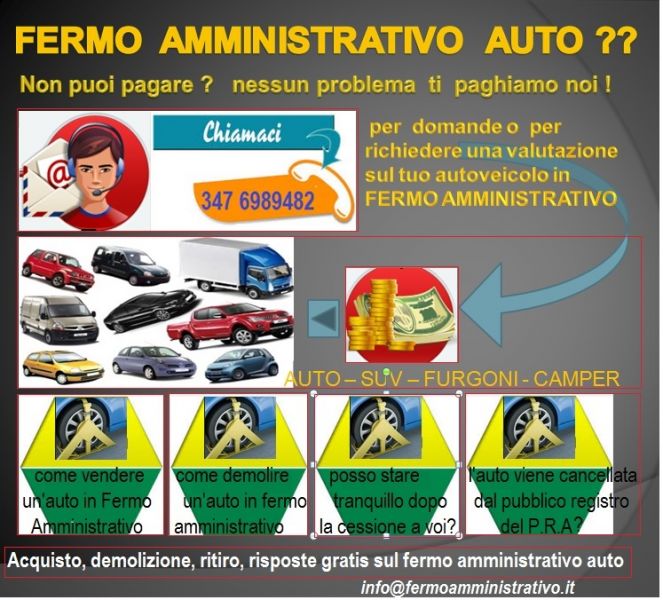 Aiuto assistenza gratis al fermo amministrativo auto