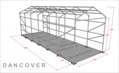 Capannone tenda barche Titanium 4x12x3,5x4,5