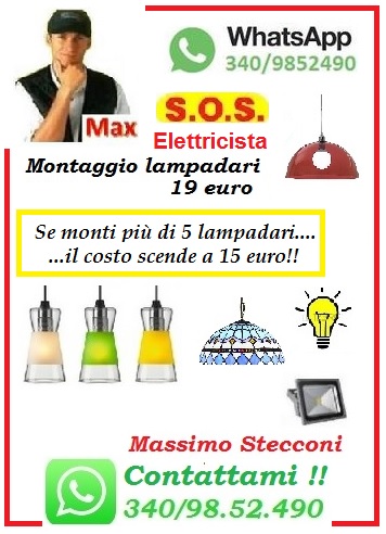 Elettricista lampadario Roma 19 euro