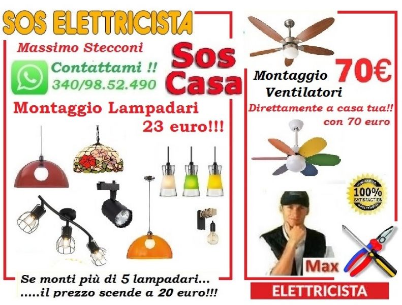 Montaggio lampadario Centocelle Alessandrino Roma 