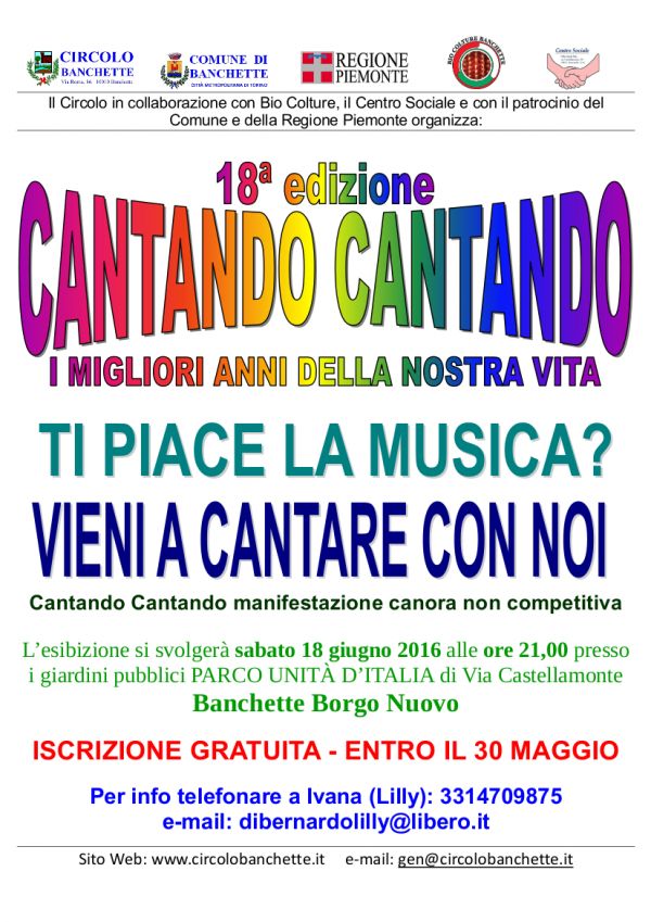 Invito Cantanti al Cantando Cantando