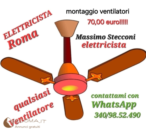 Elettricista Ventilatori a soffitto 70 euro