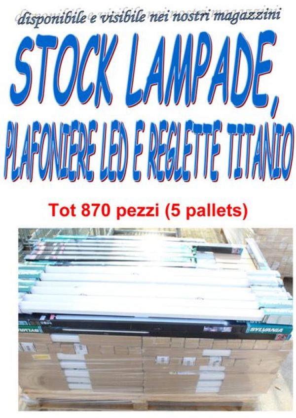 Stock  articoli illuminazione 870 pezzi