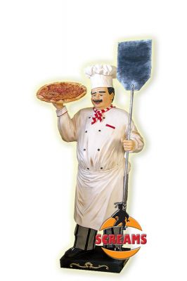 STATUA CHEF PIZZAIOLO IN VETRORESINA DA ESTERNO