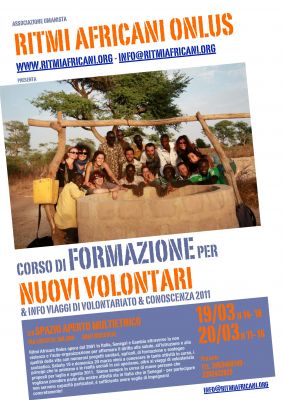 Corso di formazione per volontari di Ritmi Africani Onlus