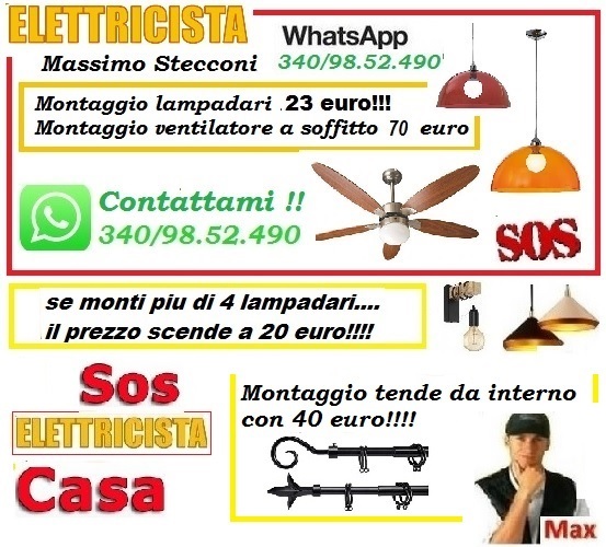 Montaggio lampadario Roma Monteverde con 20 euro 