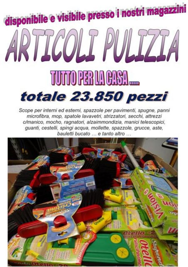 Vendo stock articoli pulizia per la casa