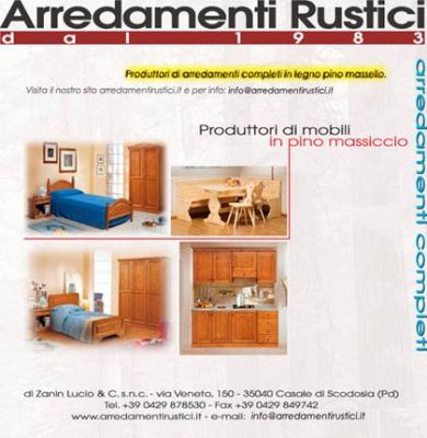 Forniture mobili e arredamenti per alberghi, baite, agriturismi etc
