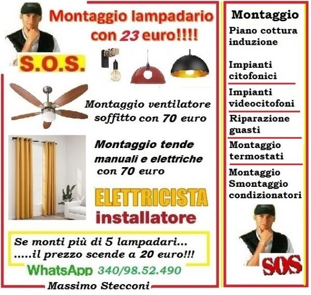 Montaggio lampadario a faretti led Roma 
